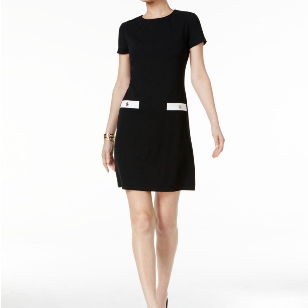 Tommy Hilfiger Black & White Fitted Dress
